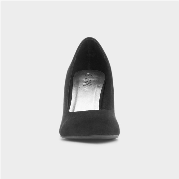Womens Black High Heeled Court Shoe
