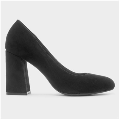 Womens Black High Heeled Court Shoe
