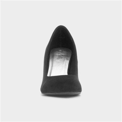Womens Black High Heeled Court Shoe
