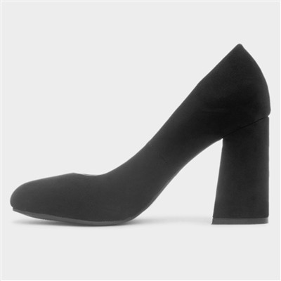 Womens Black High Heeled Court Shoe