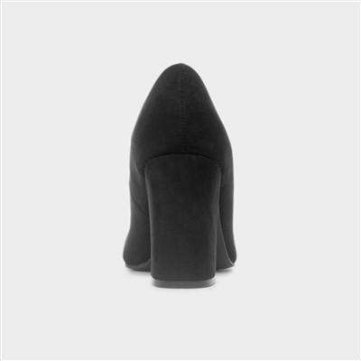 Womens Black High Heeled Court Shoe