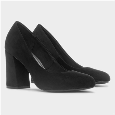 Womens Black High Heeled Court Shoe