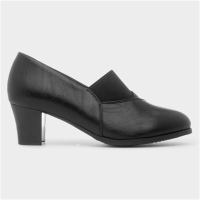 Holly Ladies Black Court Shoe