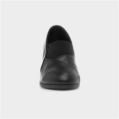 Holly Ladies Black Court Shoe