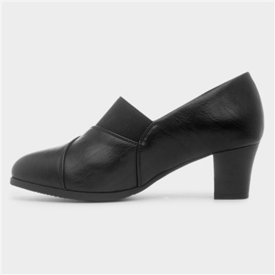 Holly Ladies Black Court Shoe