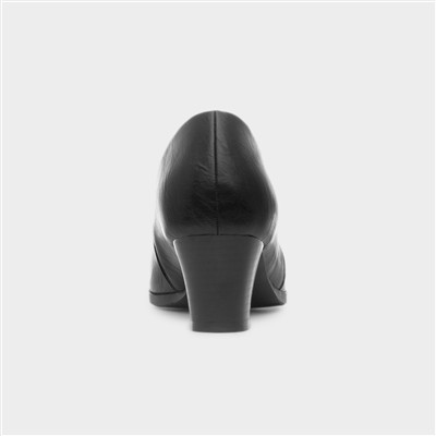 Holly Ladies Black Court Shoe