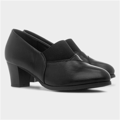 Holly Ladies Black Court Shoe