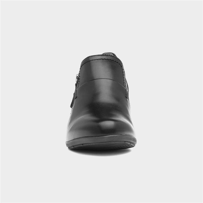 Sian Womens Black Wide Fit Court Shoe
