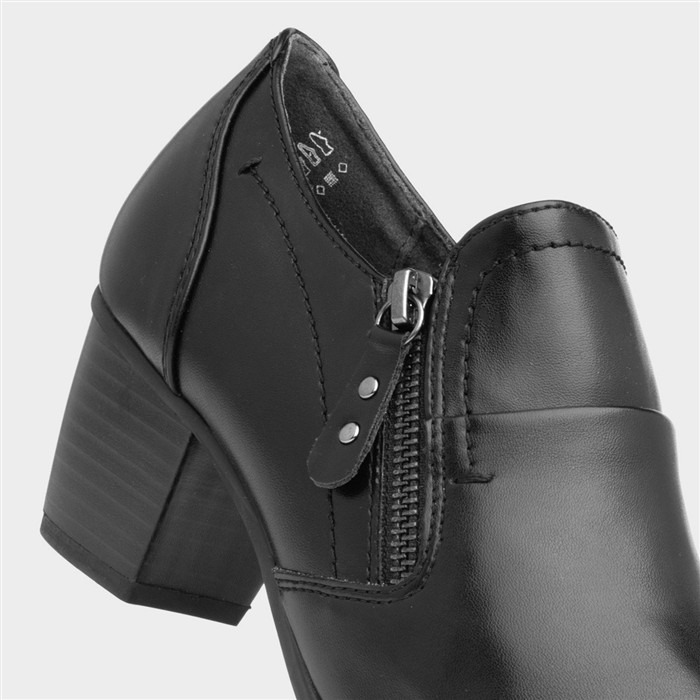 Sian Womens Black Wide Fit Court Shoe