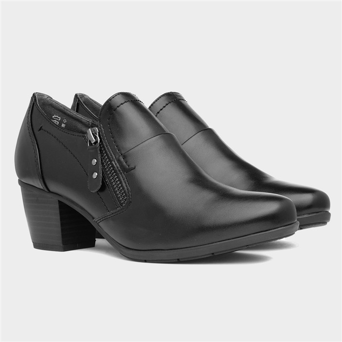 Sian Womens Black Wide Fit Court Shoe