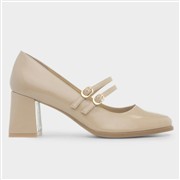 Lilley Womens Nude Buckle Heeled Court Shoe (Click For Details)