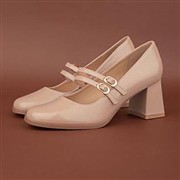 Lilley Womens Nude Patent Buckle Court Shoe (Click For Details)