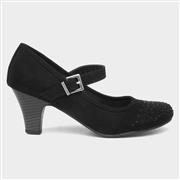 Lilley Womens Black Stud Court Shoe (Click For Details)