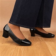 Lilley Womens Black Block Heel Court Wide Fit Shoe (Click For Details)