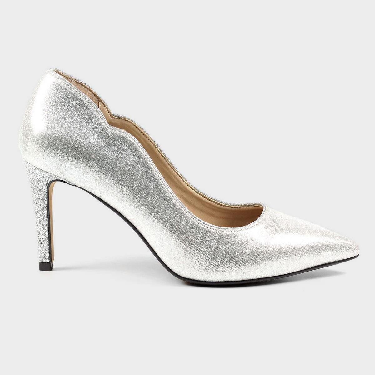 Lunar Nigella Womens Metallic Silver Court Shoe-141027 | Shoe Zone