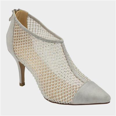 Alexandra Womens Metallic Fishnet Mesh Heel