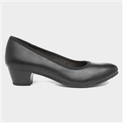 Jana Softline Womens Block Heel Black Court Shoe (Click For Details)