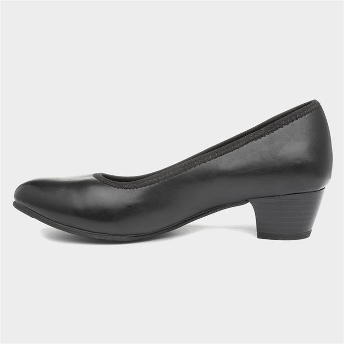Liz Womens Black Wide Fit Court Shoe