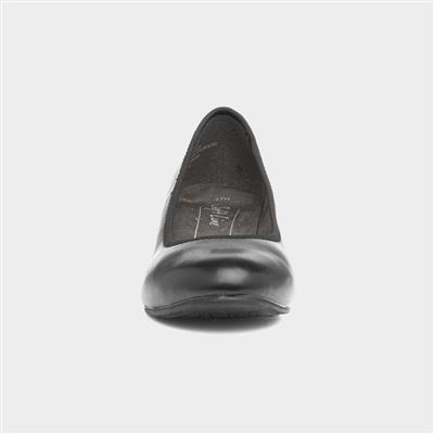 Liz Womens Black Wide Fit Court Shoe