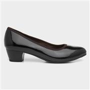 Jana Softline Womens Black Block Heel Court Shoe (Click For Details)