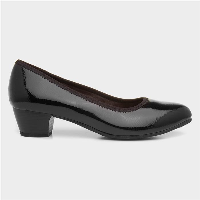 Liz Womens Black Wide Fit Court Shoes