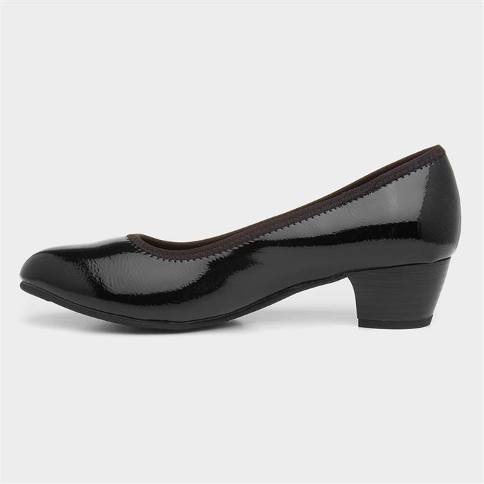 Liz Womens Black Wide Fit Court Shoes