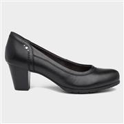 Jana Softline Womens Heeled Black Court Shoe (Click For Details)