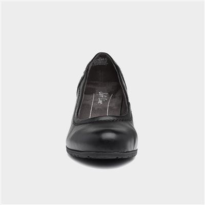 Womens Heeled Black Court Shoe