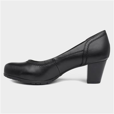 Womens Heeled Black Court Shoe
