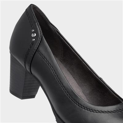 Womens Heeled Black Court Shoe