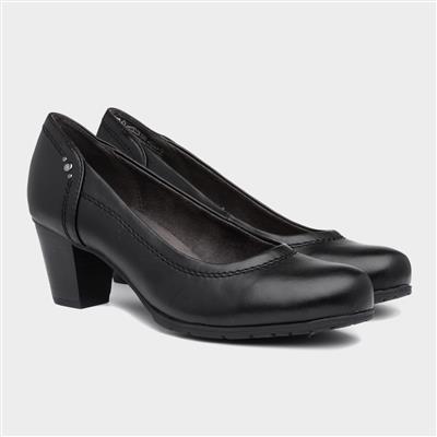 Womens Heeled Black Court Shoe