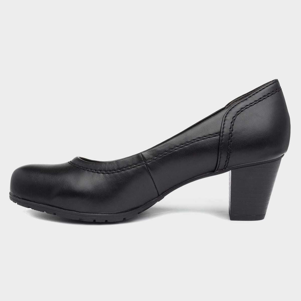 Jana Softline Womens Heeled Black Court Shoe14135 Shoe Zone