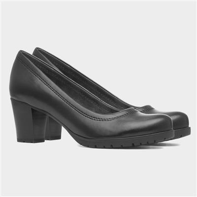 Betty Womens Black Heeled Court Shoe