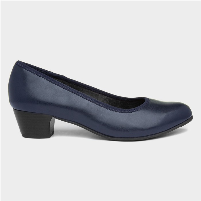 Liz Womens Navy Wide Fit Court Shoes