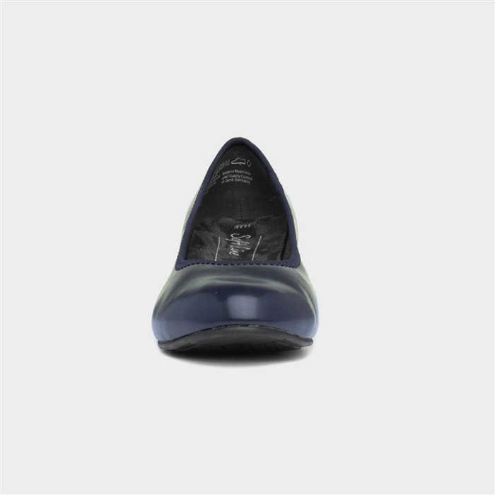 Liz Womens Navy Wide Fit Court Shoes
