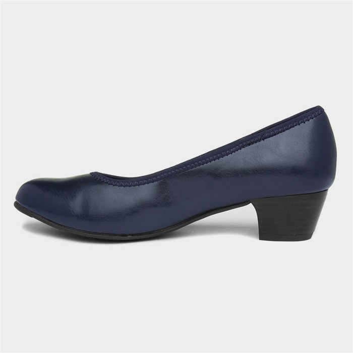 Liz Womens Navy Wide Fit Court Shoes