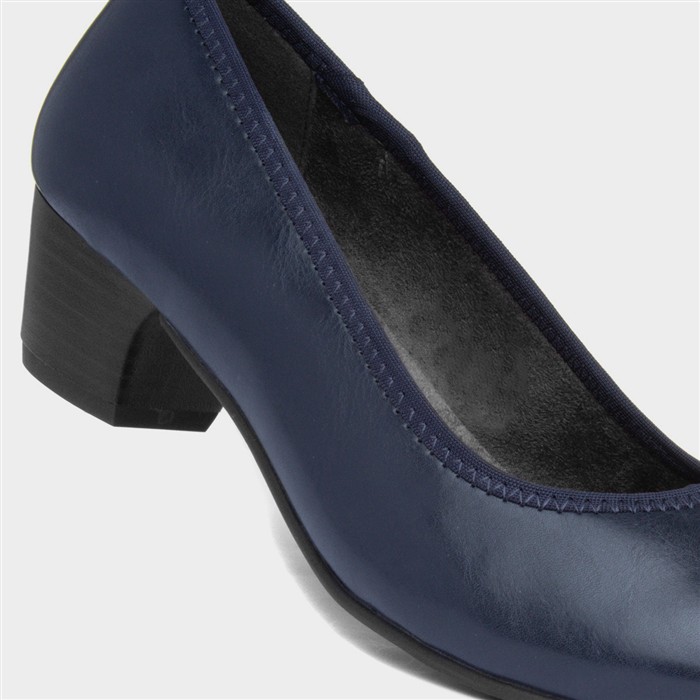 Liz Womens Navy Wide Fit Court Shoes