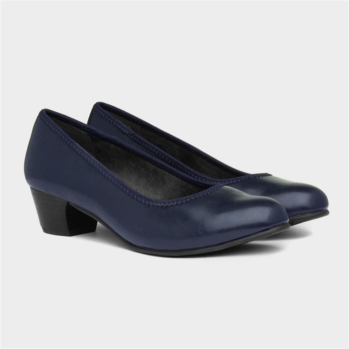 Liz Womens Navy Wide Fit Court Shoes