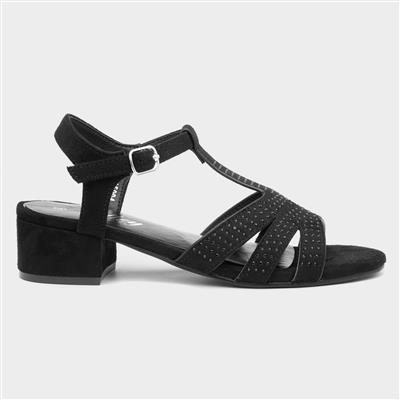 Verity Womens Black Diamante Sandal