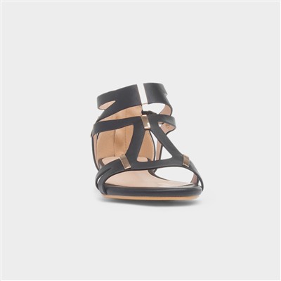 Blaze Womens Black Strappy Zip Up Sandal