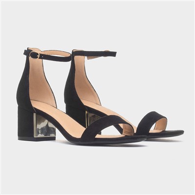 Halla Womens Black Block Heels