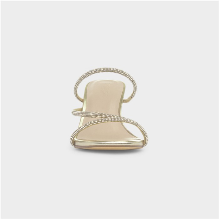 Lucy Womens Gold Slip On Heel