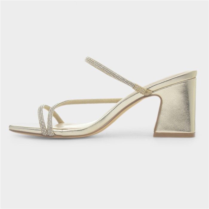 Lucy Womens Gold Slip On Heel