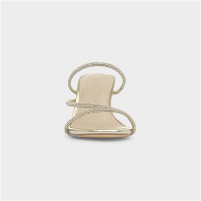 Lucy Womens Gold Slip On Heel
