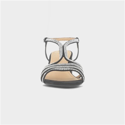 Hallie Black Diamante Sandal