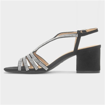 Hallie Black Diamante Sandal