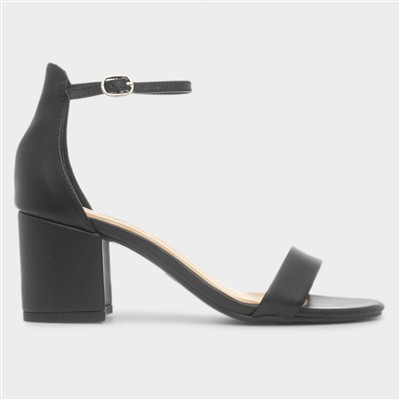 Ariana Womens Black Ankle Buckle Sandal