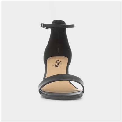 Ariana Womens Black Ankle Buckle Sandal