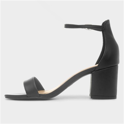 Ariana Womens Black Ankle Buckle Sandal