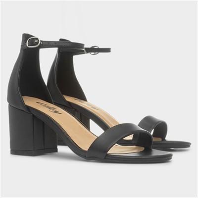 Ariana Womens Black Ankle Buckle Sandal
